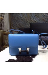 Replica AAA Hermes Constance 23cm Epsom Calfskin Original Leather Handstitched Palladium Hardware, Blue Paradise 2T RS17383