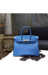 Replica Hermes Birkin 30cm Epsom Calfskin Bag Palladium Hardware Handstitched, Mykonos 7Q RS15767