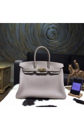 Replica Hermes Birkin 35cm Togo Calfskin Bag Handstitched Gold Hardware, Gris Tourterelle CK81 RS17189