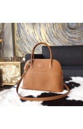 Replica Hermes Bolide 27cm Epsom Calfskin Leather Bag Palladium Hardware Handstitched, Gold CK37 RS07831