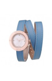 Replica Hermes Classic MOP Dial Light Blue Elongated Leather Strap RS23250