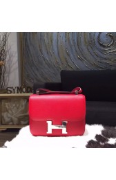 Replica Hermes Constance 23cm Epsom Calfskin Original Leather Handstitched Palladium Hardware, Rouge Casaque Q5 RS09523