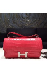 Replica Hermes Constance Elan 26cm Matte Alligator Crocodile Handstitched Palladium Hardware, Bougainvillier A5 RS06711