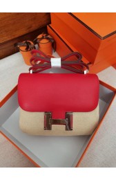 Replica Hermes Constance Elan 23cm Shiny Crocodile Skin Bag Handstitched Gold Hardware, Fuschia Pink 5J RS02619