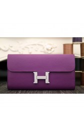 Replica Hermes Constance Wallet In Purple Epsom Leather RS02878