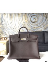 Replica Hermes Horseshoe Birkin 40cm Togo Calfskin Original Leather Bag Handstitched Gold Hardware, Chocolat CK47 RS04370