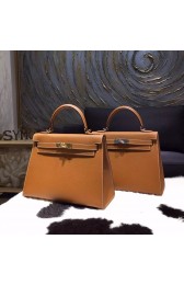 Replica Hermes Kelly 28cm Epsom Calfskin Sellier Rigide Bag Handstitched, Gold CK37 RS00389