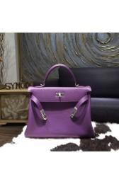 Replica Hermes Kelly 28cm Taurillon Clemence Bag Handstitched Palladium Hardware, Ultraviolet 5L RS21700