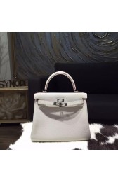 Replica Hermes Kelly 28cm Togo Calfskin Bag Handstitched Palladium Hardware, Pearl Grey CK80 RS18183