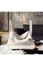 Replica Hermes Lindy 26cm/30cm Swift Calfskin Bag Handstitched Palladium Hardware, Craie CC10 RS08824