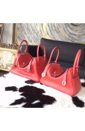 Replica Hermes Lindy 26cm/30cm Swift Calfskin Bag Handstitched Palladium Hardware, Rose Jaipur T5 RS02113