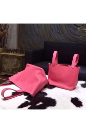 Replica Hermes Picotin Lock Bag 18cm/22cm Taurillon Clemence Palladium Hardware Handstitched, Rose Lipstick U5 RS17718