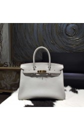 Replica High Quality Hermes Birkin 30cm Taurillon Clemence Calfskin Original Leather Bag Handstitched Gold Hardware, Pearl Grey CK80 RS17035