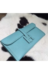 Replica High Quality Hermes Jige Elan Clutch 29cm Epsom Calfskin Handstitched, Blue Atoll 3P RS03978