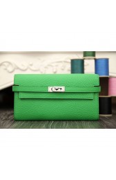 Replica Top Hermes Kelly Longue Wallet In Bamboo Clemence Leather RS07873
