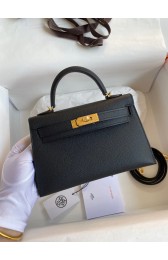 Replica Hermes Mini Kelly Gold Hardware Black 22cm Bags RS23297