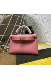 Replica Hermes Mini Kelly Gold Hardware Pink Bags RS23300