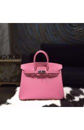 Top Copy Hermes Birkin 25cm Epsom Calfskin Bag Handstitched Palladium Hardware, Rose Confetti 1Q RS08848
