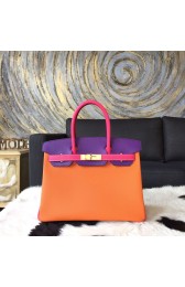 Top Hermes Horseshoe Birkin 30cm Epsom Calfskin Bag Handstitched, Mango 9Z/Rose Tyrien E5/Crocus 9W RS00333