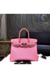 Top Knockoff Hermes Birkin 30cm Epsom Calfskin Bag Handstitched Palladium Hardware, Pink 5P RS04826