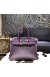 VIP ORDER Hermes Birkin 35cm Taurillon Clemence Bag Hand Stitched Palladium Hardware, Raisin CC59 Ultraviolet 5L RS08362